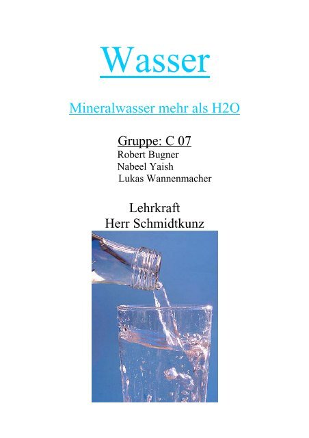 I. Was ist Mineralwasser?