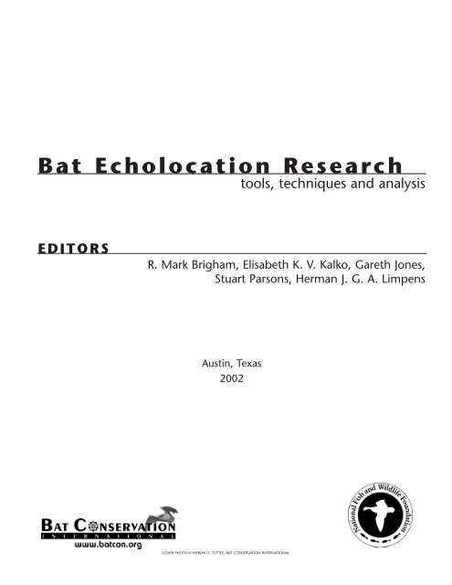 Bat Echolocation Research - Bat Conservation International