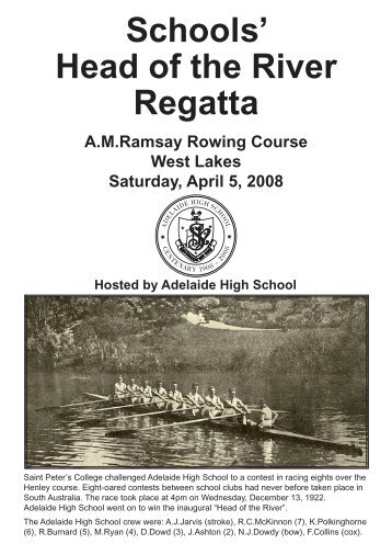 Schools' Head of the River Regatta - Rowing SA