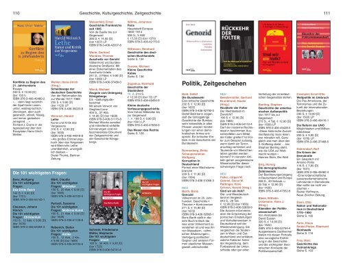 Geschichte, Kulturgeschichte, Zeitgeschichte - Verlag C. H. Beck oHG