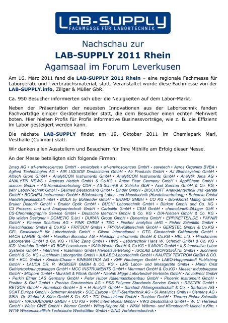 LAB-SUPPLY 2011 Rhein