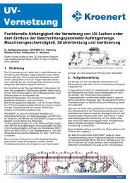 Funktionelle Abhängigkeit der Vernetzung von UV-Lacken unter ...