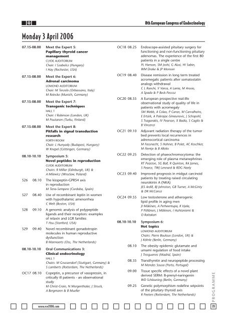 ECE2006 - Society for Endocrinology