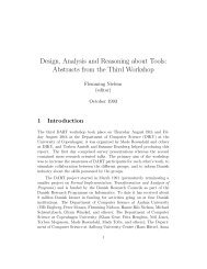 Design, Analysis and Reasoning about Tools: Abstracts ... - CiteSeerX