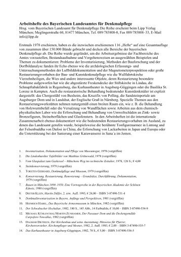 Arbeitshefte des Bayerischen Landesamtes für Denkmalpflege