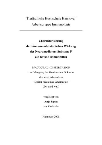 Tierärztliche Hochschule Hannover Arbeitsgruppe Immunologie