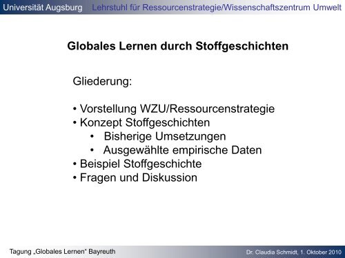 Globales Lernen durch "Stoffgeschichten" (Claudia Schmidt)