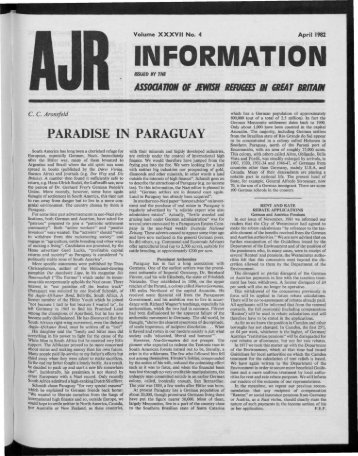 INFORMATION - The Association of Jewish Refugees