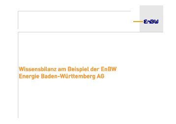 Wissensbilanz EnBW AG Ulrich Schmidt - RKW Baden-Württemberg