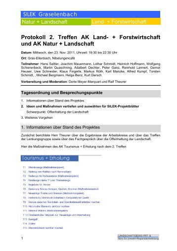 Protokoll 2. Treffen AK Land- + Forstwirtschaft und ... - Grasellenbach