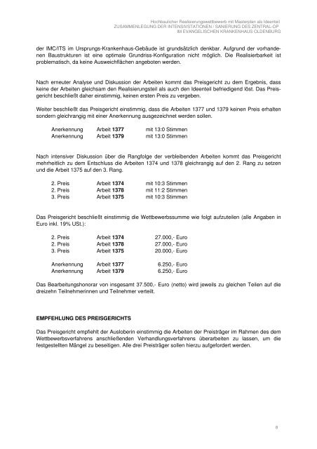 PROTOKOLL DER PREISGERICHTSSITZUNG - Competitionline