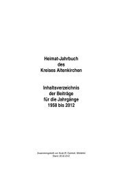 Heimat-Jahrbuch des Kreises Altenkirchen Inhaltsverzeichnis der ...