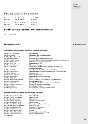 Fakultät Landschaftsarchitektur - Fachhochschule Weihenstephan