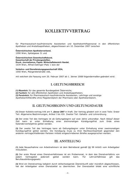 Kollektivvertrag PKA, 1.1.12.pdf - Österreichische Apothekerkammer