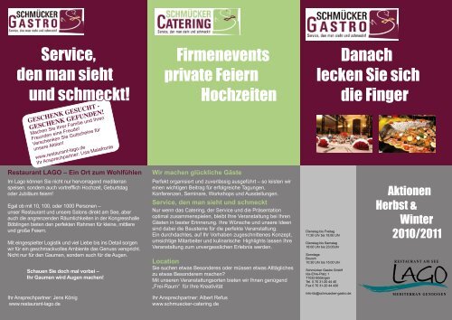 Firmenevents private Feiern Hochzeiten Danach lecken Sie sich die ...