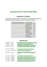 Spielberichte der Saison 2001/2002 - UHC Eggenburg