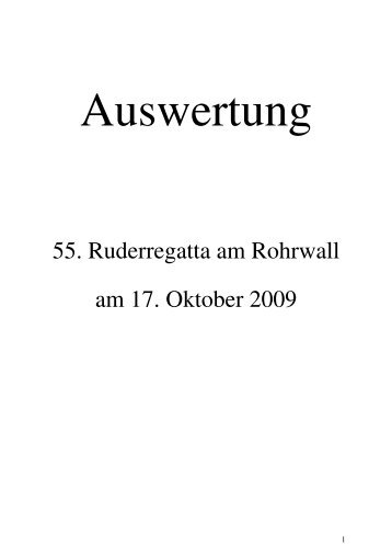 Ergebnis Rohrwall 2009 - Rudergemeinschaft Rotation Berlin e.V.