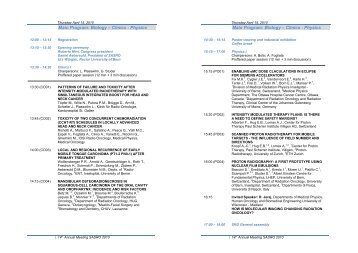 Program - Scientific Association of Swiss Radiation Oncology