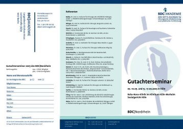 Gutachterseminar - BDC