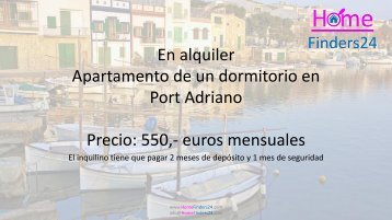 Se alquila este apartamento de 1 dormitorio en Port Adriano en El Toro. (EST0001)