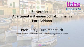 Zu vermieten diese 1 Schlafzimmer Wohnung in Port Adriano in El Toro. (EST0001)