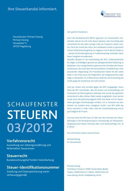 Steuerzahler Steuerberater Michael Diesing