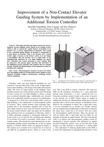 Improvement of a Non-Contact Elevator Guiding System by ...