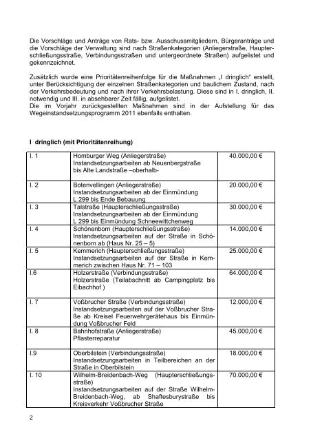 Sitzungsvorlage - Gemeinde Lindlar