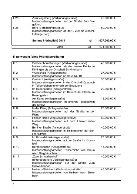 Sitzungsvorlage - Gemeinde Lindlar