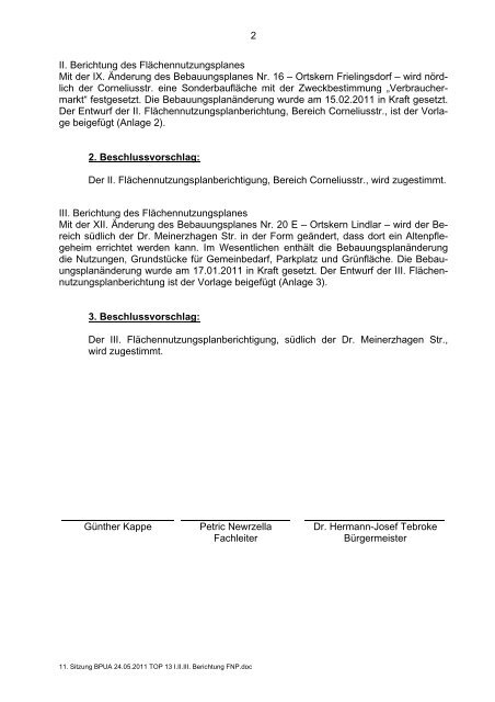 Sitzungsvorlage - Gemeinde Lindlar