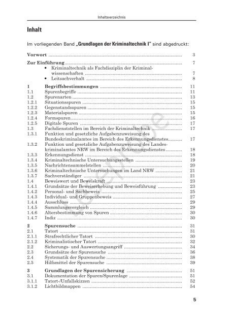 Grundlagen der Kriminaltechnik I - Leseprobe