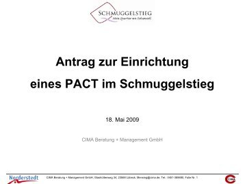 Antrag zur Einrichtung eines PACT im Schmuggelstieg