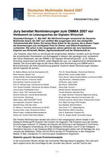Deutscher Multimedia Award 2007 - Bundesverband Digitale ...