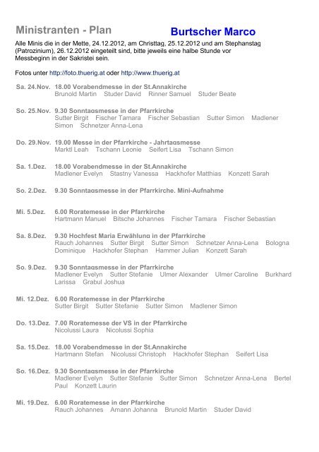 Ministranten - Thuerig.at