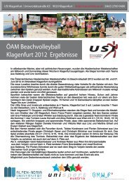 ÖAM Beachvolleyball Klagenfurt 2012 Ergebnisse - USI