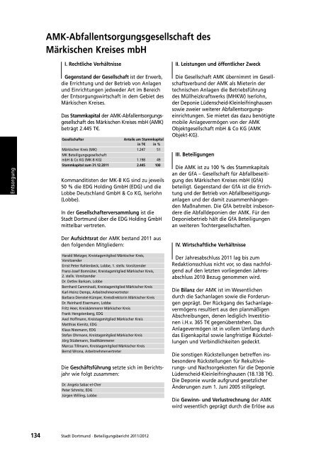 Beteiligungsbericht 2011 / 2012 - Dortmund.de
