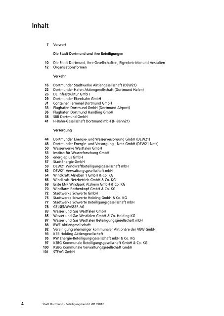 Beteiligungsbericht 2011 / 2012 - Dortmund.de