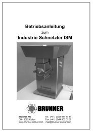 Betriebsanleitung Industrie Schnetzler ISM - Brunner