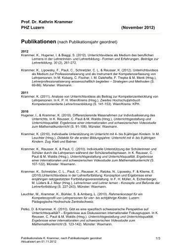 Publikationen - PHZ Luzern - Pädagogische Hochschule ...