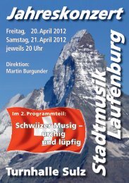 Flyer Jahreskonzert 2012 - Stadtmusik Laufenburg