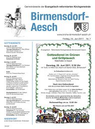 Sonntag, 26. Juni 2011, 9.30 Uhr - Reformierte Kirche Birmensdorf ...