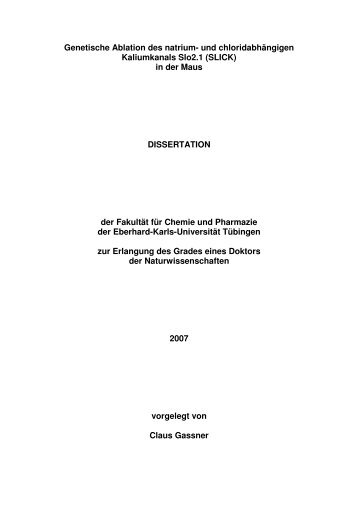 Dissertation_Claus Gassner - TOBIAS-lib - Universität Tübingen