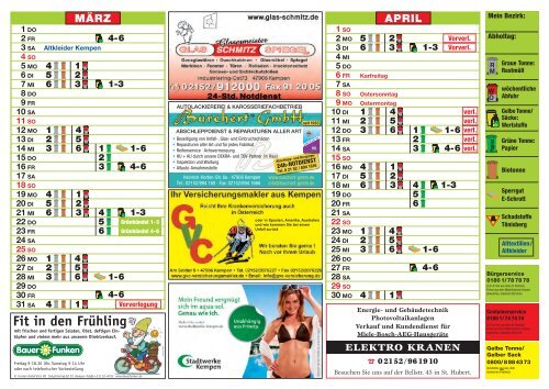 Kalender Kempen 12 - Schönmackers Umweltdienste GmbH & Co KG