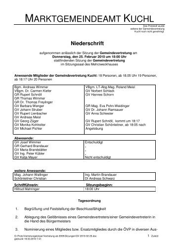 Niederschrift - SPÖ Kuchl