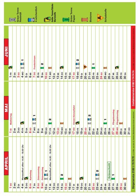 20122012 Abfallkalender Sonsbeck - Schönmackers Umweltdienste ...