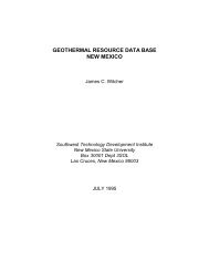 geothermal resource data base - New Mexico State University