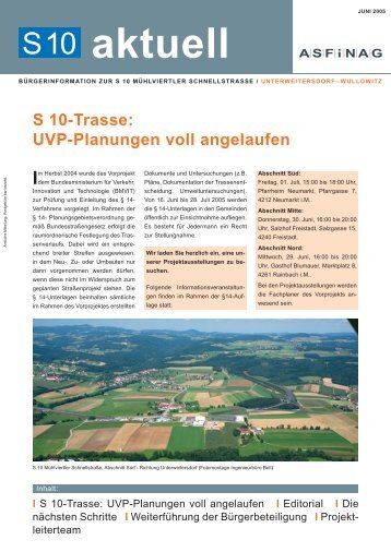 S 10-Trasse: UVP-Planungen voll angelaufen - Unterweitersdorf