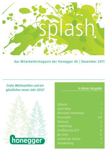 das Mitarbeitermagazin der Honegger AG | Dezember 2011 in ...