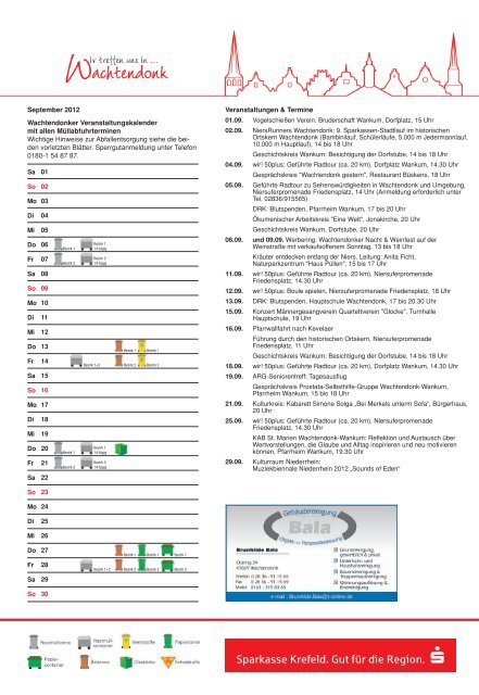Veranstaltungs und Entsorgungskalender 2012 - in der Gemeinde ...