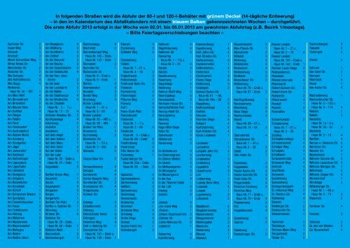 Abfallkalender 2013 - ASG Wesel